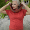 Lucid Dreams knitting pattern with colour gradient cowl collar.