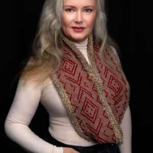 Peru Double Cowl by knitting pattern designer Annabelle Drumm from DrummRoll Knitwear.